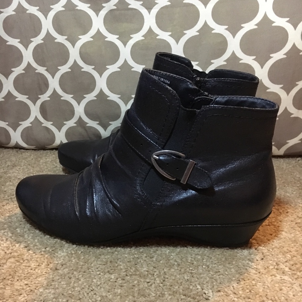 Black Ankle Booties. Size 10.